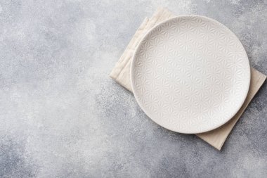 Boş levha çimento zemin üzerine. Kopya alanı ile üstten görünüm.