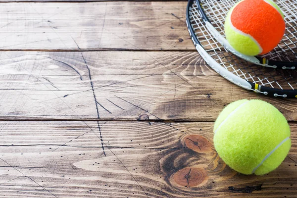 Tennis Ball on Wood Background, Sport Concept and Idea, Rustic Style