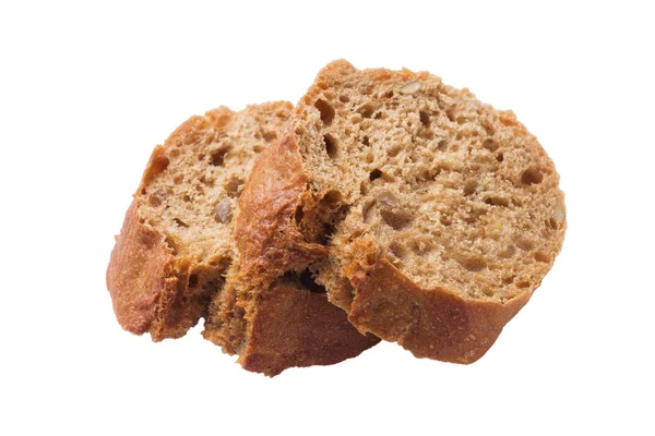 Brotscheiben Isoliert Auf Weißem Hintergrund — Stockfoto