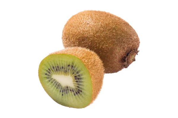 Kiwi fruit gesneden segmenten geïsoleerd op witte achtergrond cutout — Stockfoto