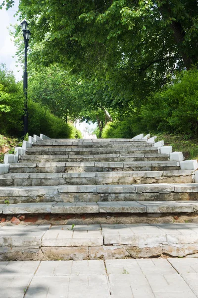 Steintreppe im Park für Spaziergänge. vertikal — Stockfoto