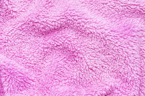 Textura de material suave rosa. Detalles de fondo Terry tela . — Foto de Stock