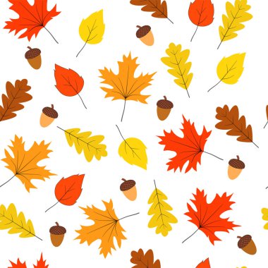 Sonbahar simgesi sembollerinin dikişsiz vektör deseni