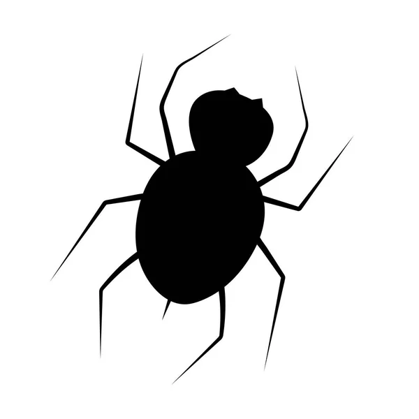 Aranha negra isolada. Desenho vetorial. Elemento do Halloween . — Vetor de Stock