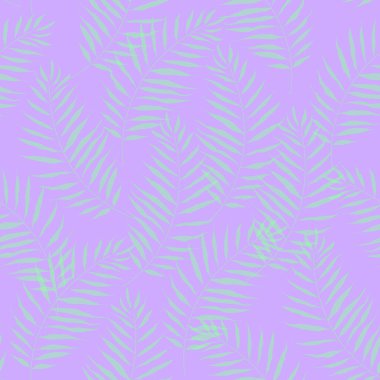 Pırıl pırıl palmiye yaprakları. Renkli bir arka planda yaz yapraklarının vektör çizimi. Duvar Kağıdı.