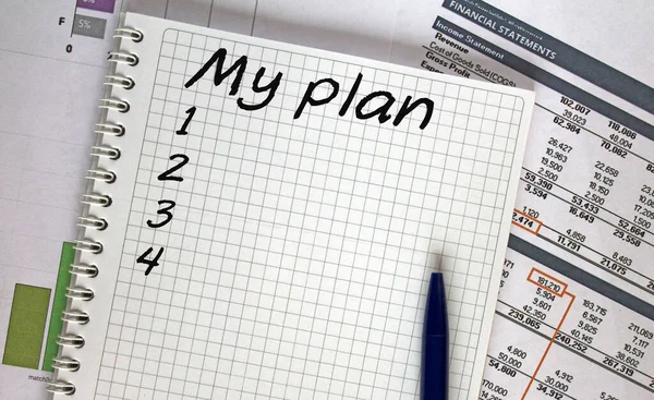 Planejamento Financeiro Notebook Business Finance Concept — Fotografia de Stock