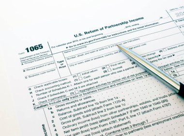 Amerikan vergi formu 1065 gümüş kalemle