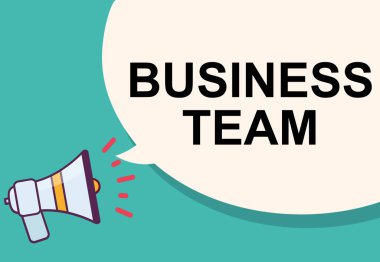 İş takım word megafon illüstrasyon grafik tasarım ile