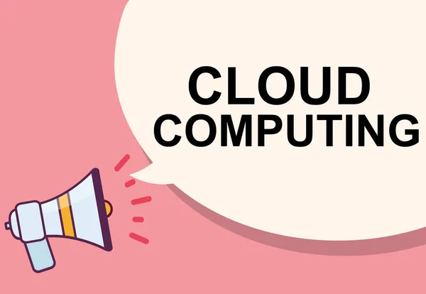 Cloud Computing Slovo Megafon Ilustrace Grafický Design — Stock fotografie