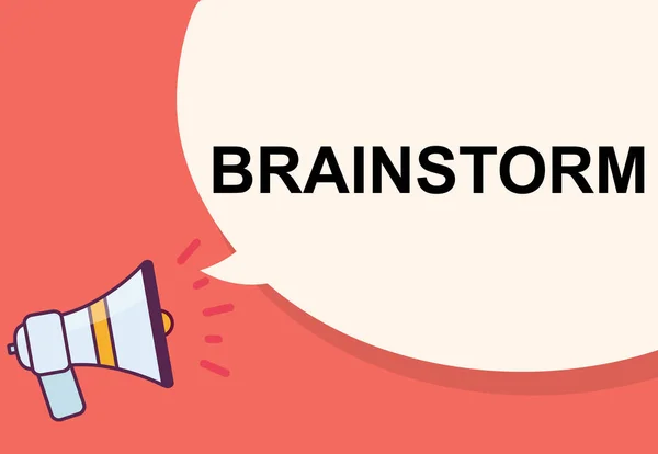 Brainstorm Woord Met Megafoon Illustratie Grafisch Ontwerp — Stockfoto