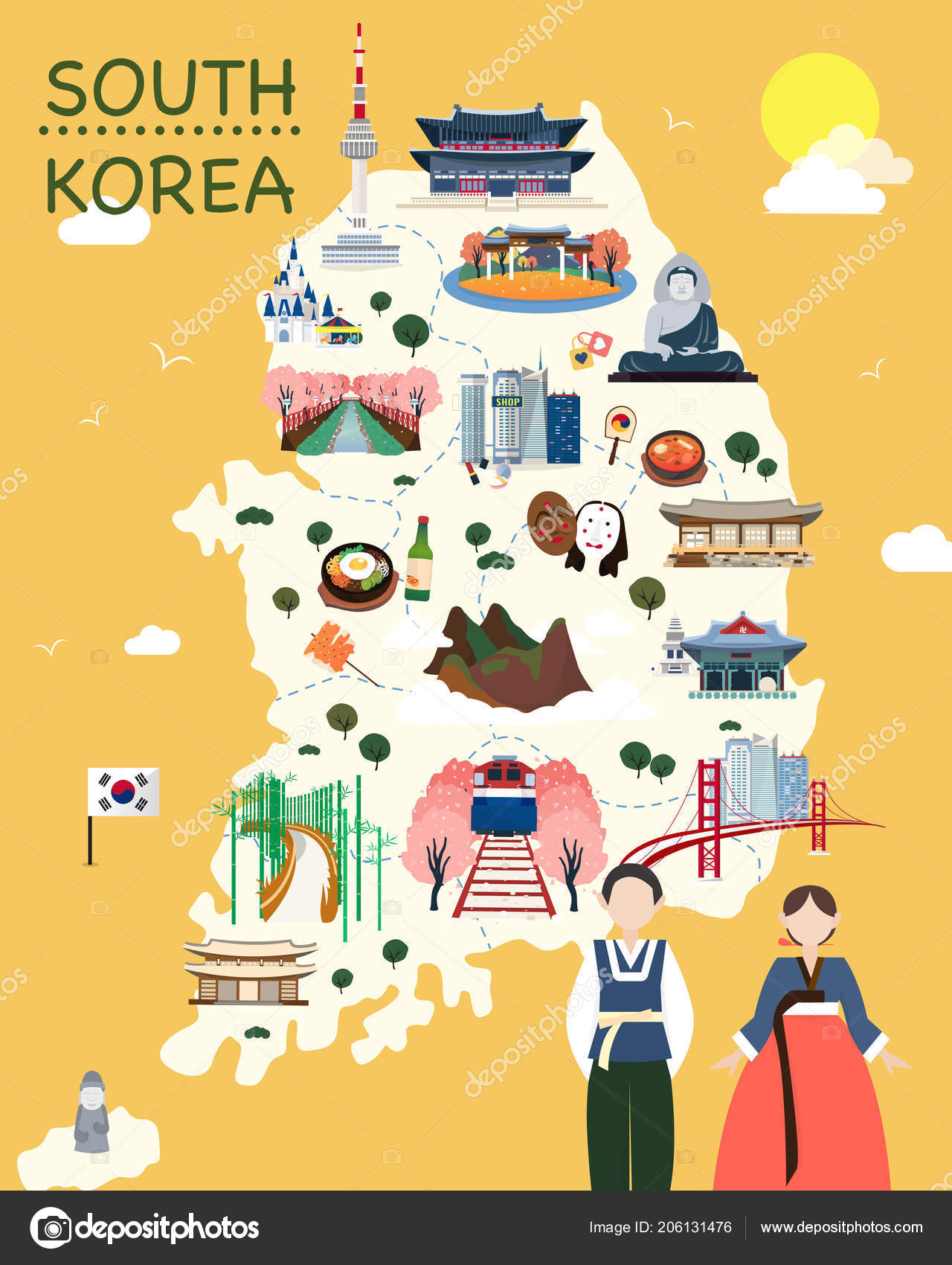 かわいいディズニー画像 50 素晴らしいかわいい 韓国 地図 イラスト