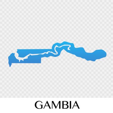 Gambiya haritası Afrika kıta illüstrasyon tasarımı