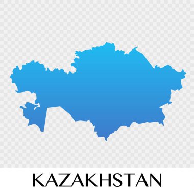 Kazakistan Haritası Asya kıta illüstrasyon tasarımı