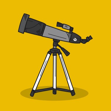 Renk arka plan üzerine teleskopu illüstrasyon