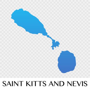 Saint Kitts ve Nevis harita Kuzey Amerika kıta illüstrasyon tasarımı