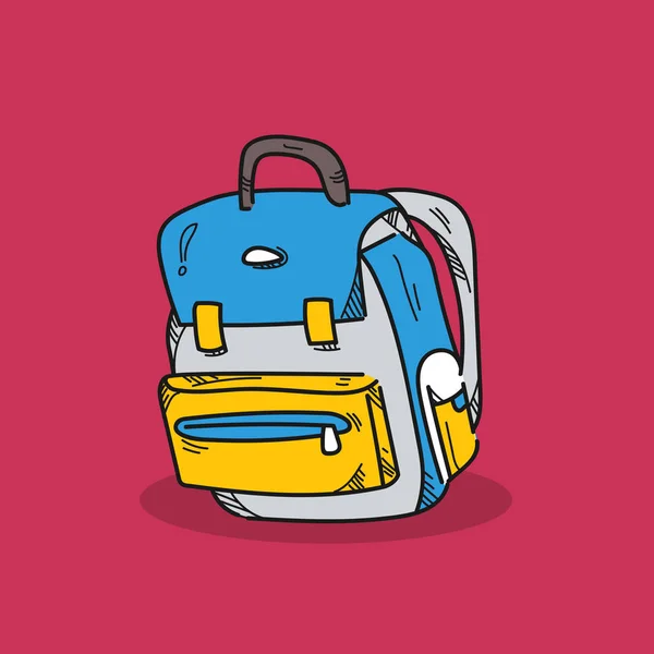 School Bag Illustration Color Background — Stock Vector