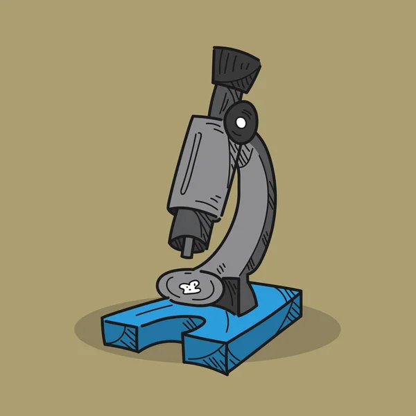 Mikroskop Illustration Auf Farbigem Hintergrund — Stockvektor