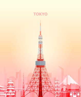Tokyo Kulesi Japonya çizimi.
