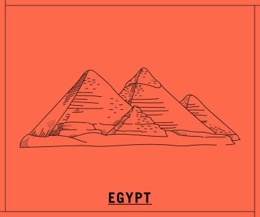 Piramit egypt.hand çizilmiş kroki