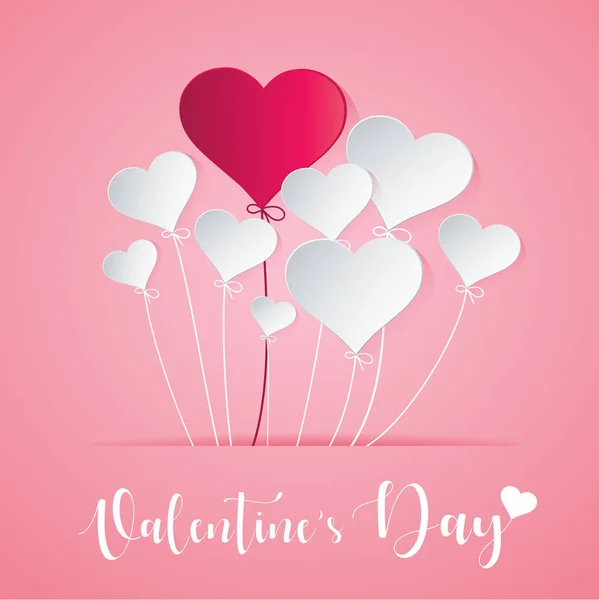 Illustration Eines Herzballons Zum Valentinstag — Stockvektor