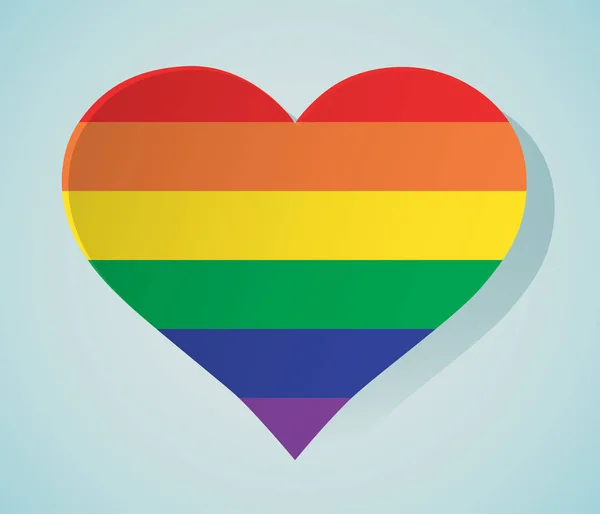 Icono Arco Iris Forma Corazón Lgbt Aislado — Vector de stock