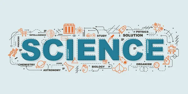 Σχεδίαση Του Banner Ιστοσελίδα Επιστήμη Λέξη — Διανυσματικό Αρχείο