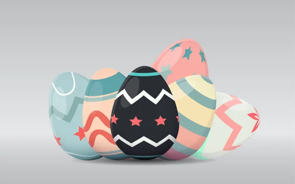 Tarjeta de felicitación feliz Pascua con huevos de Pascua . — Vector de stock