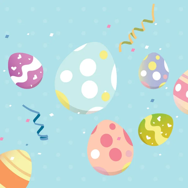 Feliz tarjeta de felicitación del día de Pascua . — Vector de stock