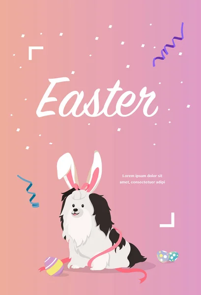 狗作为复活节野兔与复活节彩蛋. — 图库矢量图片