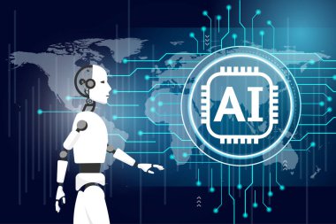 Robot yapay zeka kavramı ile.