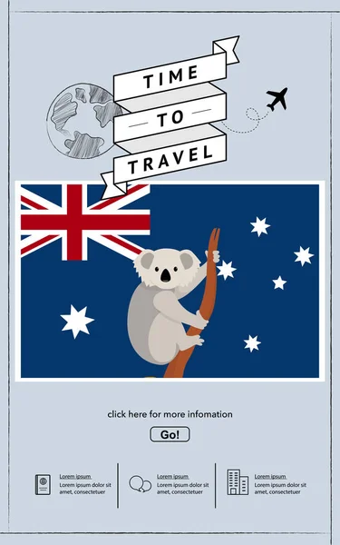Подорож до Австралії шаблон презентації. — стоковий вектор