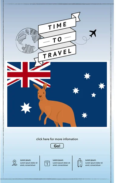 Avustralya'ya seyahat sunum şablonu. — Stok Vektör