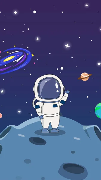 Les astronautes explorent les planètes dans l'espace — Image vectorielle