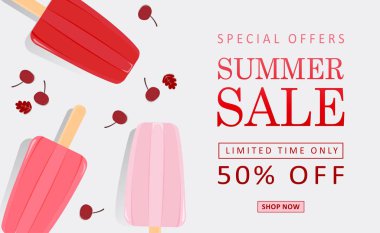 Yaz satılık meyveli dondurma hakkında İllüstrasyon