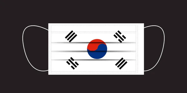Bandera Corea Del Sur Impresa Una Máscara — Archivo Imágenes Vectoriales
