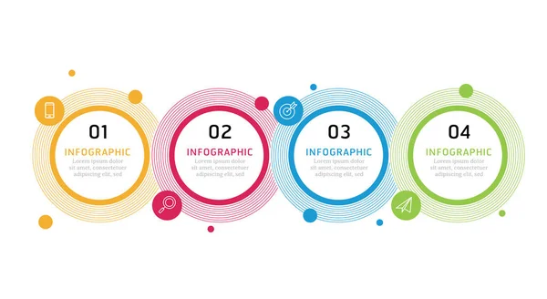 Wektor Infograficzny Szablon Etykiety Ikonami Opcje — Wektor stockowy