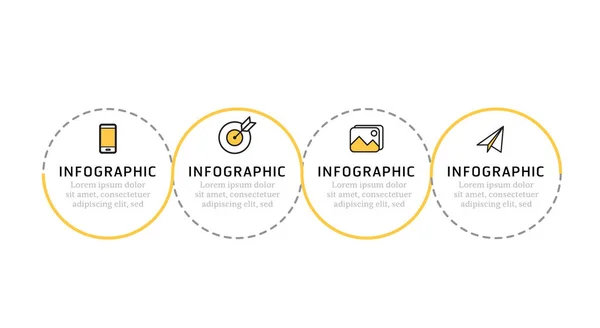 Modelo Design Rótulo Infográfico Vetorial Com Ícones Opções — Vetor de Stock