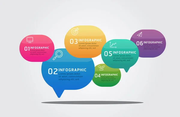 Možnosti Aplikace Bubble Speech Infographic Template — Stockový vektor