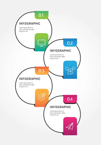 Διανυσματική Infographic Πρότυπο Σχεδιασμού Ετικέτας Εικονίδια Επιλογές — Διανυσματικό Αρχείο