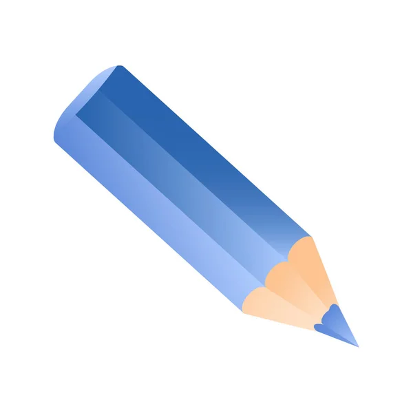 Короткая иконка карандаша. Синий карандаш — стоковый вектор