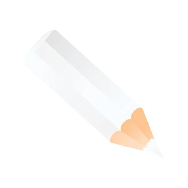 Short small pencil icon realist style. Белый цветной карандаш — стоковый вектор