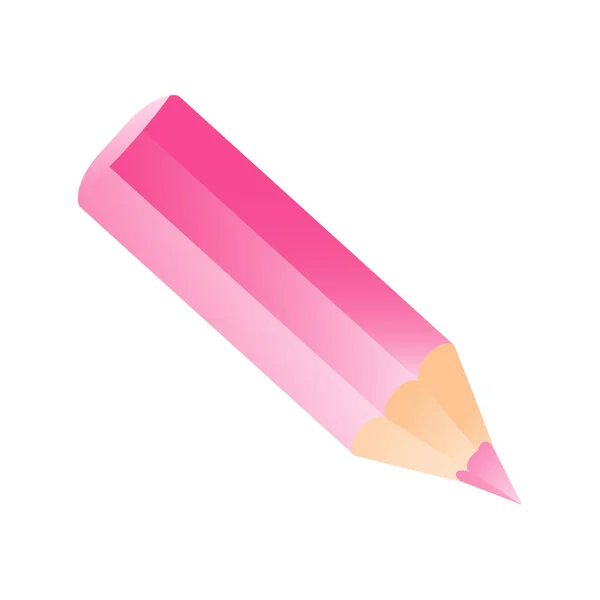 Short small pencil icon realistic style. White colorful pencil — Stock Vector