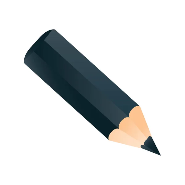 Short small pencil icon realist style. Белый цветной карандаш — стоковый вектор