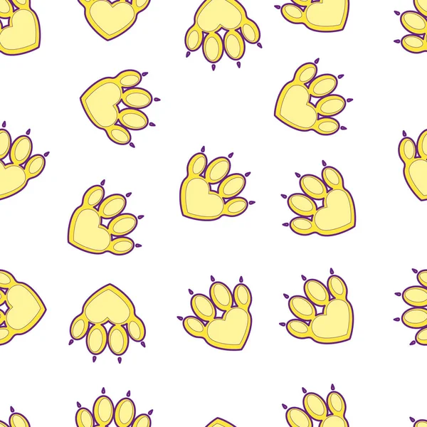 animal paw track isolated on white background seamless pattern with