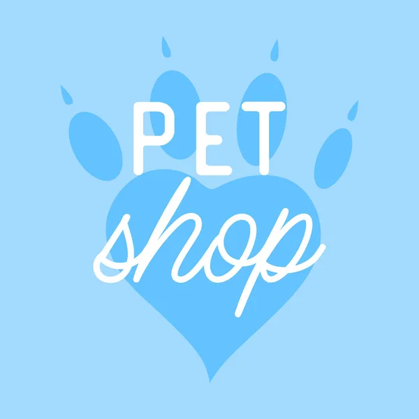 Diseño de Plantilla Logo Tienda de Mascotas Vector. Pata como corazón, el amor de mascotas y el logotipo símbolo de cuidado — Vector de stock