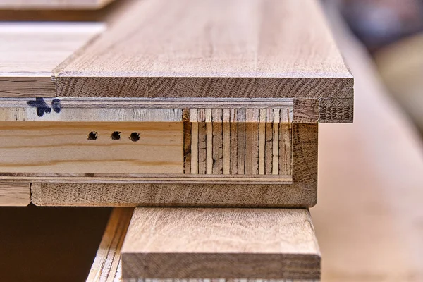 Processo Produzione Porte Legno Foglia Produzione Falegnameria Lavorazione Del Legno — Foto Stock