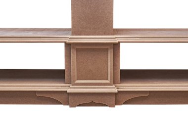 MDF dolap karkas. Ev Kütüphane klasik tasarımı ile. Üzerinde çalışıyorum. Ahşap mobilya üretim süreci