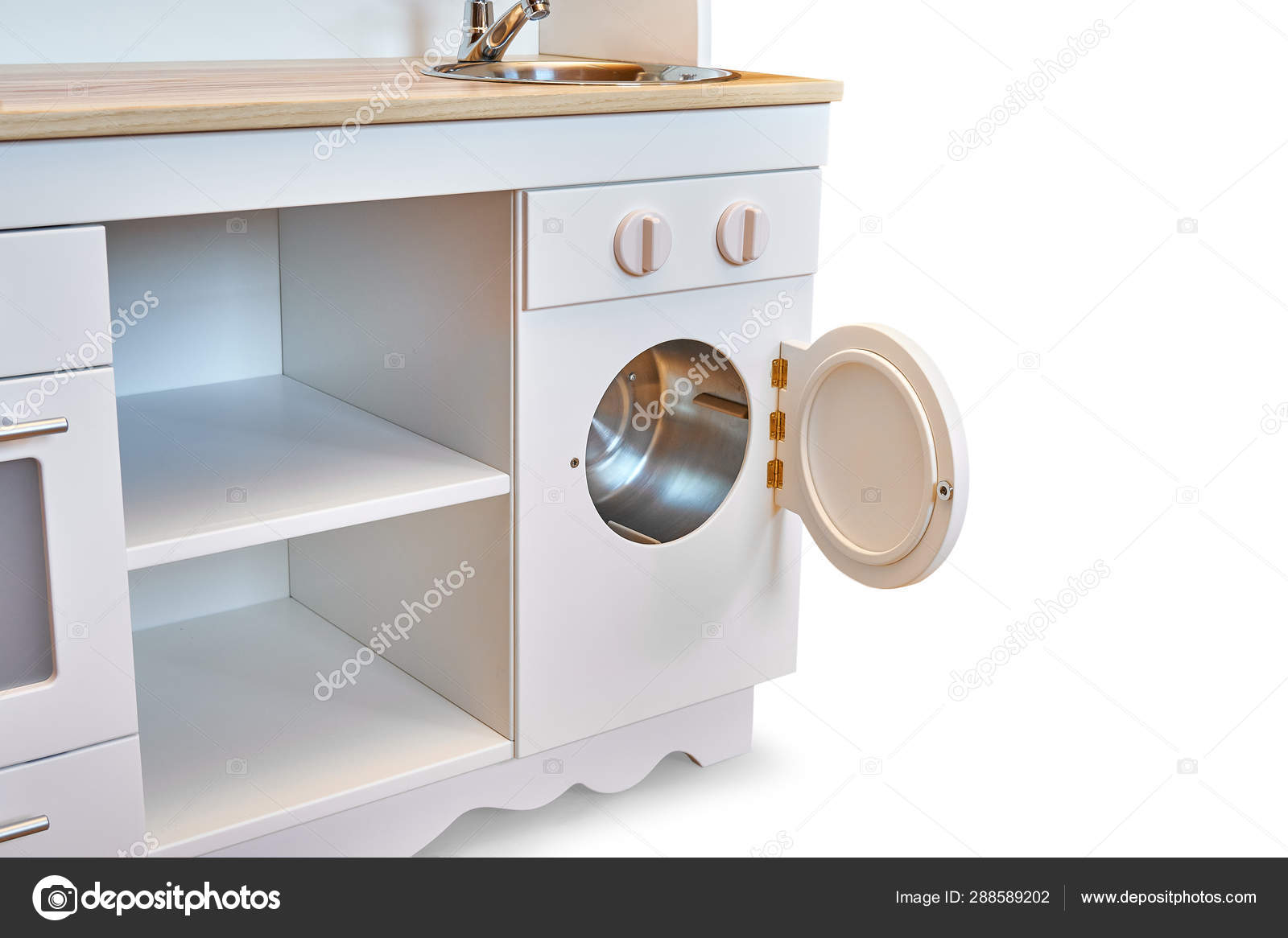 childrens kitchen with washing machine