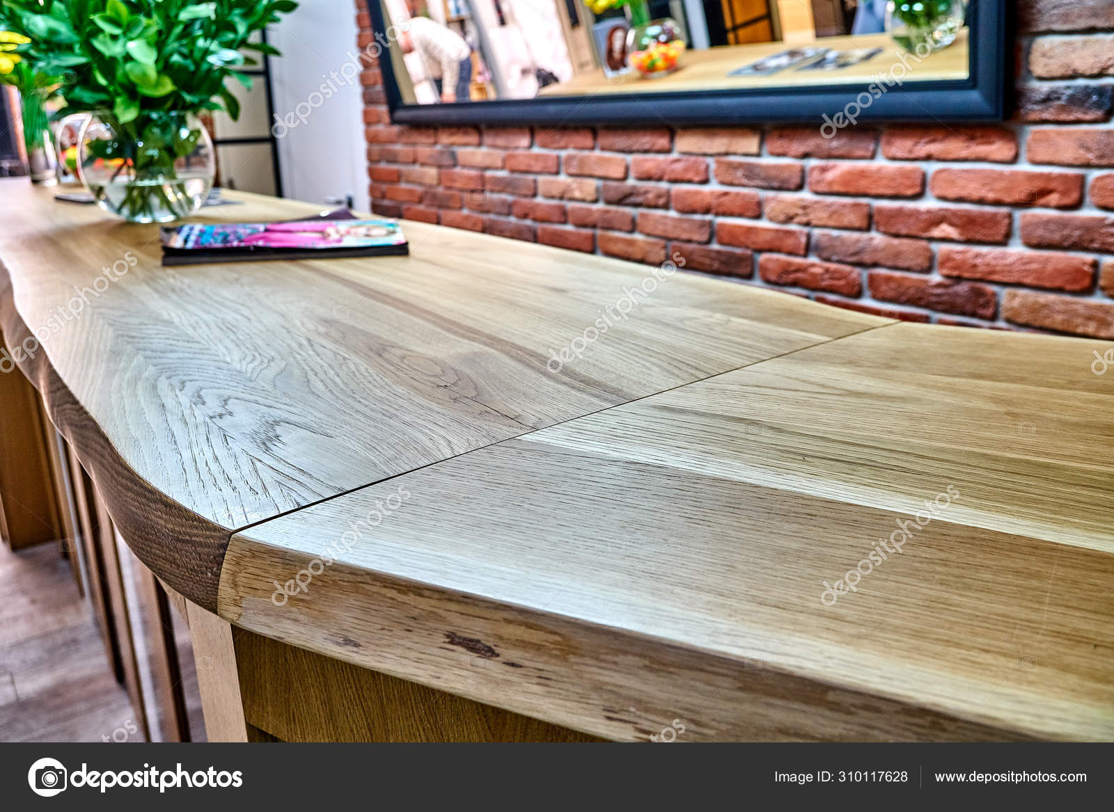 Wooden Live Edge Table In Solid Oak Solid Oak Countertop Live