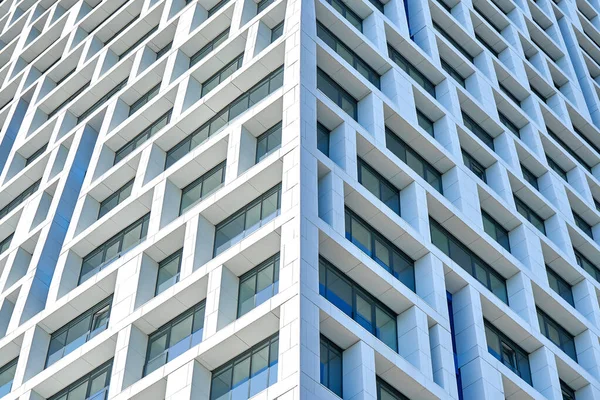 Matala Kulma Kulma Näkymä Moderni Monikerroksinen Rakennus Nykyaikainen Muotoilu Geometriset — kuvapankkivalokuva